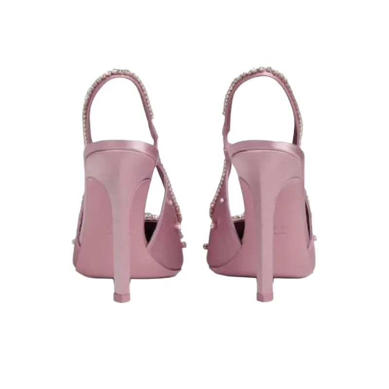 GUCCI Slim Heel High Heels 10.5cm Women's Light Pink-3