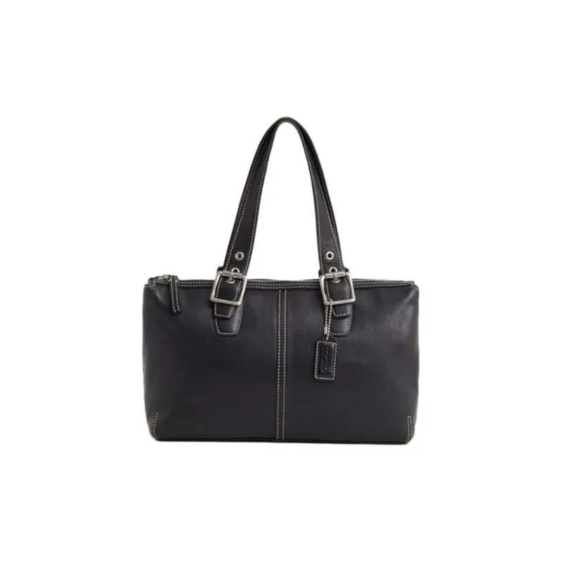 COACH Legacy Gloves Made Of Tanned Leather Shoulder Bag Unisex Black-0