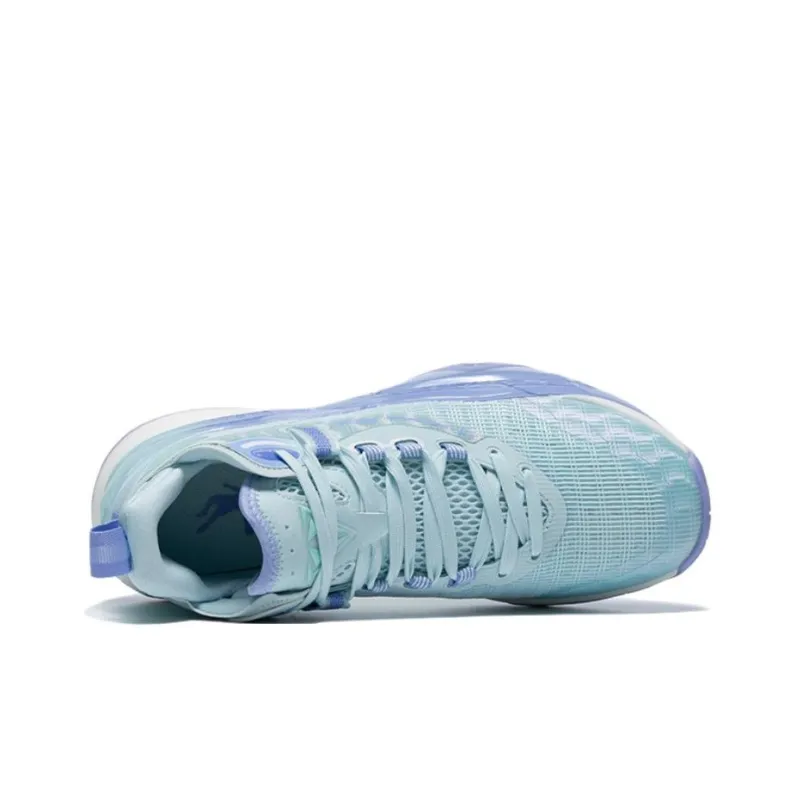QIAODAN Poisonous Fangs Lite Slip-Resistant Low-Top Basketball Shoes Men's Pink Foam Blue Purple Garden Color-2