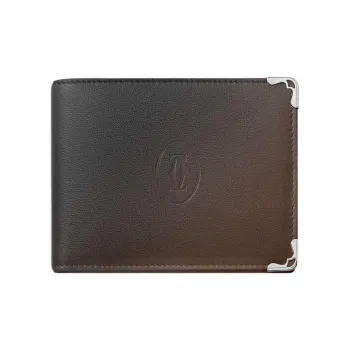 CARTIER Must De Cartier Cow Leather Wallet Women's Gradient Gray Umber