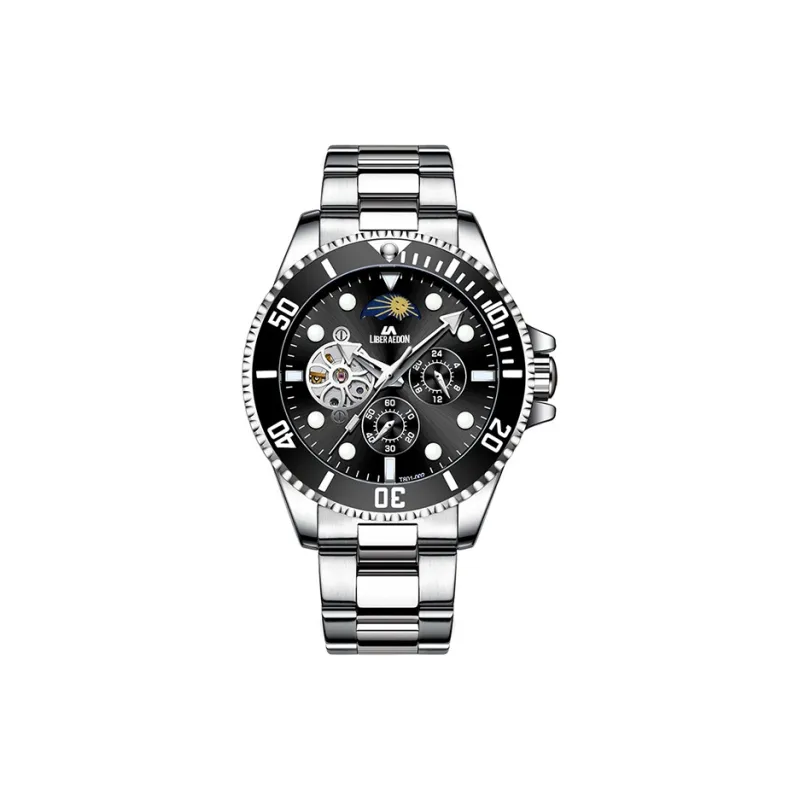 LIBER AEDON Automatic Mechanical Movement White Dial Men's Watches-1