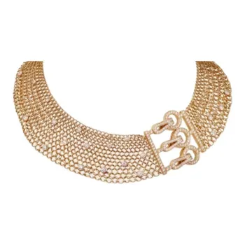 CARTIER Rose Gold With Diamond Necklaces Women's