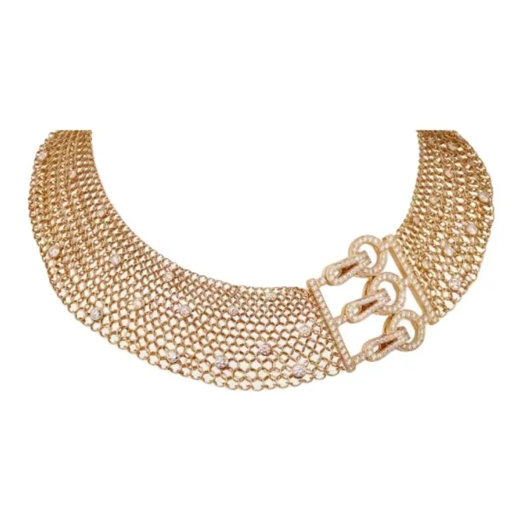 CARTIER Rose Gold With Diamond Necklaces Women's-0