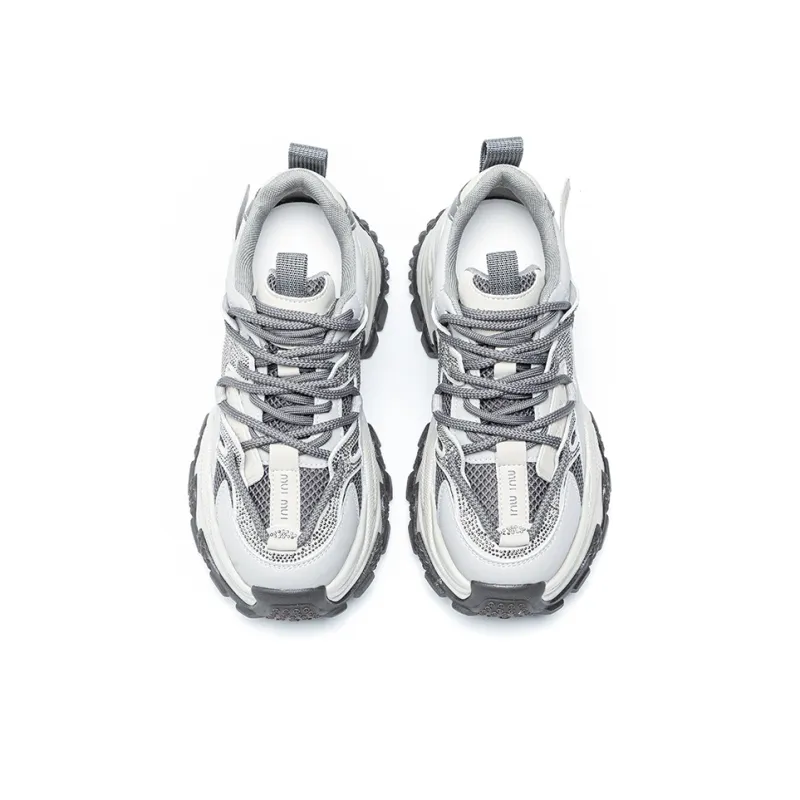 BENZI Anti Slip Wear Resistant Breathable Moisture Wicking Lightweight Low Top Chunky Sneakers Women's-2