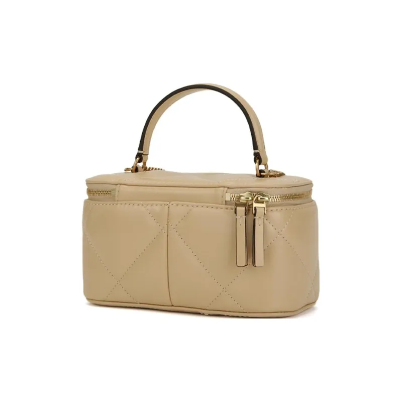 TORY BURCH Kira Leather Shoulder Bag Crossbody Bag Handbag Women's Beige-3