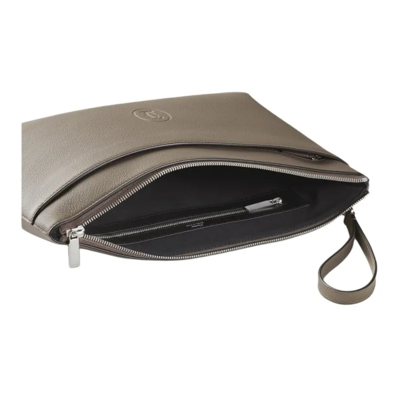 CARTIER Must De Cartier Cow Leather Clutch Large Size Men's Light Brown-2