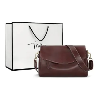 MILLIE'S Synthetic Leather Patchwork With Cow Leather Shoulder Bag Crossbody Bag Regular Women's Wine Coffee