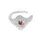 Burnt White Silver+South Red Agate