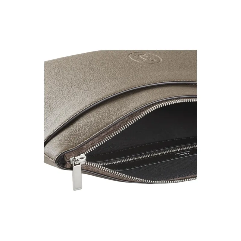 CARTIER Must De Cartier Cow Leather Clutch Large Size Men's Light Brown-3