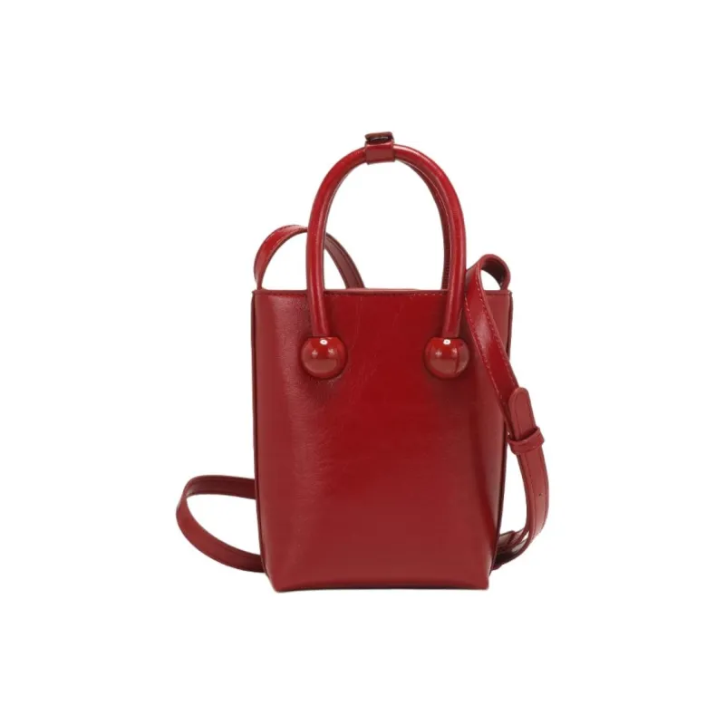 PAYOT Microfiber Synthetic Leather Shoulder Bag Crossbody Bag Handbag Small Size Women's Red-3