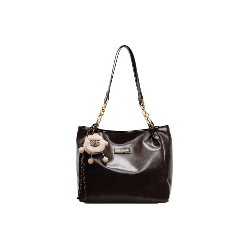 SUN ERATH&U PU Shoulder Bag Regular Women's Brown/Black/Coffee-9