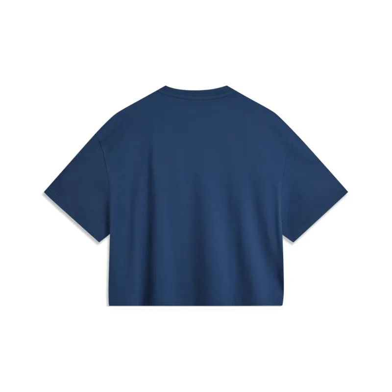 LiNing x Disney Sports Life Collection T Shirt Women's Dark Simple Blue-1