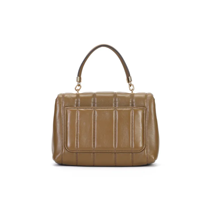 TORY BURCH Kira Leather Shoulder Bag, Crossbody Bag, Handbag Small Size Women's Brown-3
