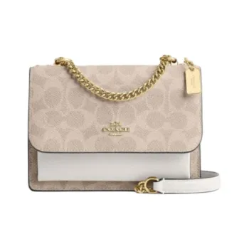 COACH Klare Coated Canvas Crossbody Bag Mini Women's White & Light Umber