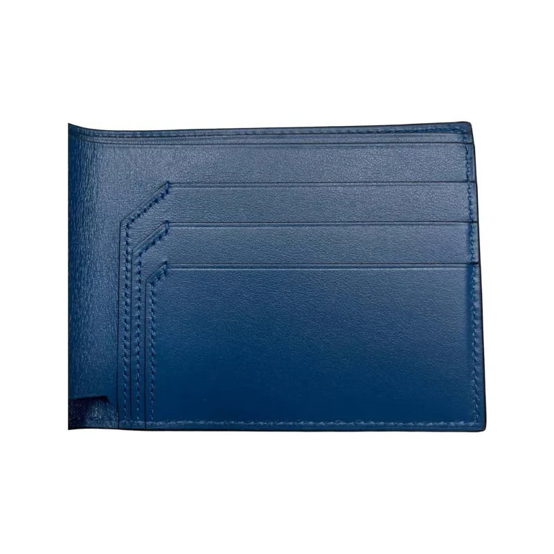 CARTIER Must De Cartier Cow Leather Wallet Women's Blue-7