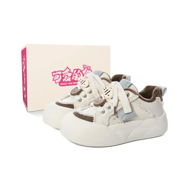Lovely You Anti Slip And Wear Resistant Warm Low Top Skateboard Shoes Women's-0
