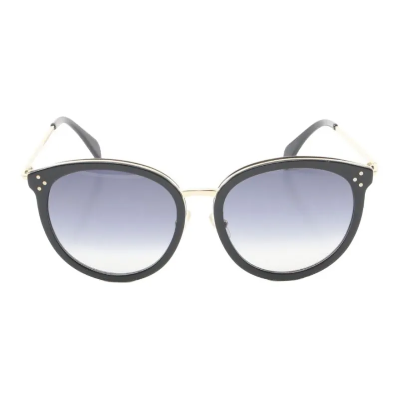 CELINE Acetate Metal Cat Eye Sunglasses Women's Black-1