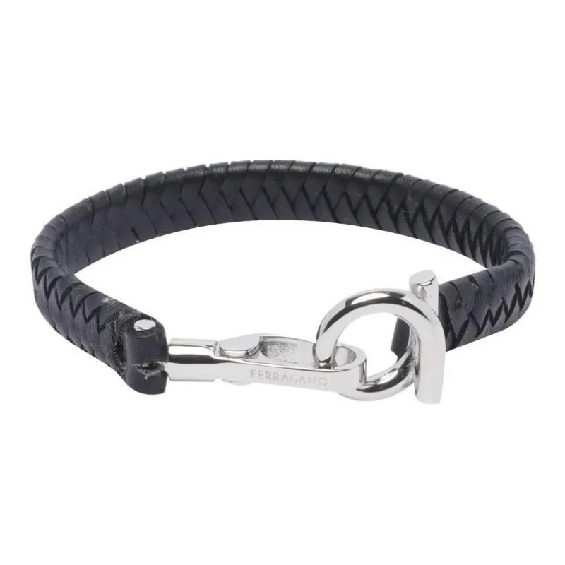 Ferragamo Logo Engraved Braided Bracelet-0