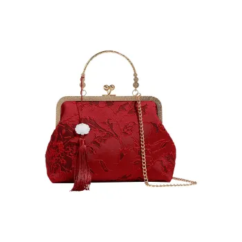 H YXIANG Microfiber Synthetic Leather Handbag Women's Red