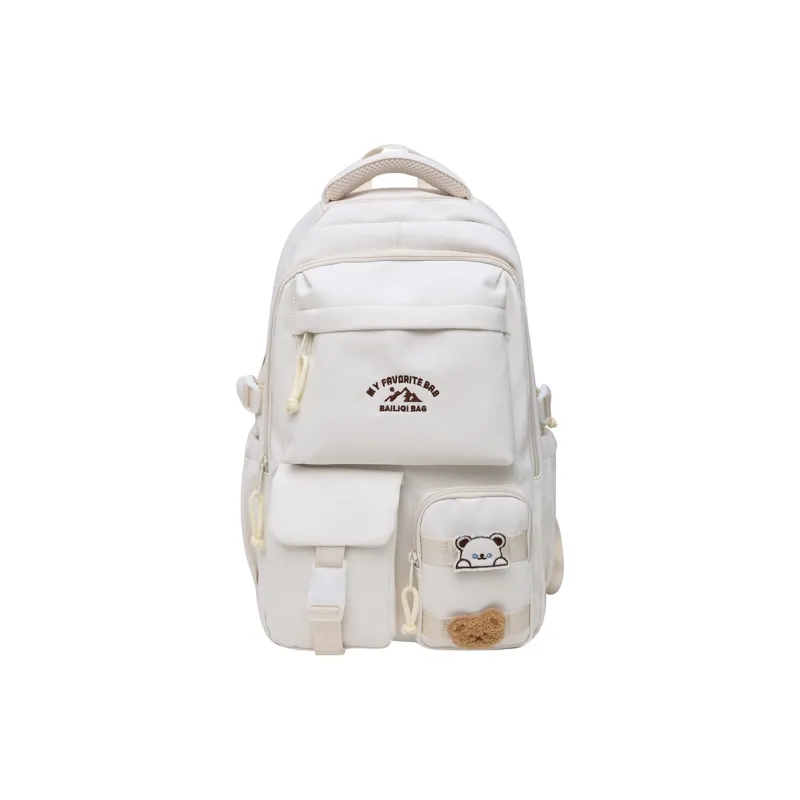 DCLOUD Nylon Backpack Unisex Black/White/Yellow/Red/Khaki/Blue-2