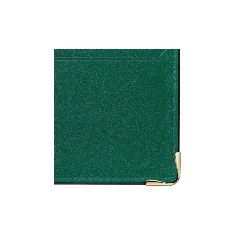 CARTIER Must De Cartier Cow Leather Card Holder Women's Leaf Green-4