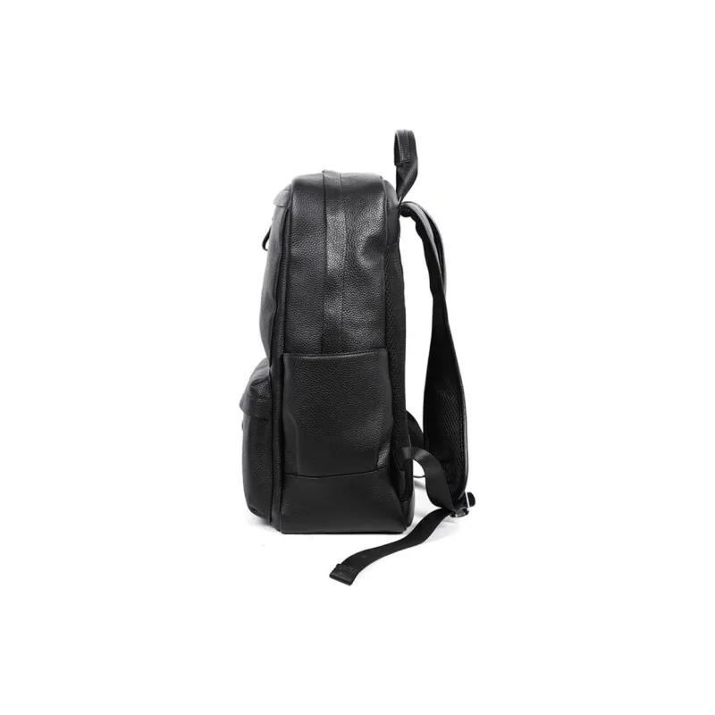 LARTIGENT Top Grain Cow Leather Backpack Regular Men's Black-1