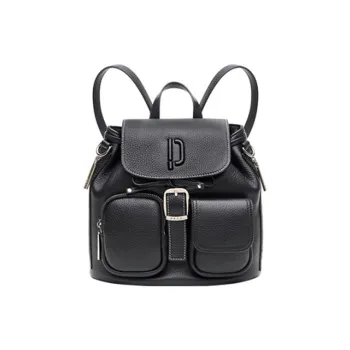 PECO Cow Leather Backpack Small Size Women's Black
