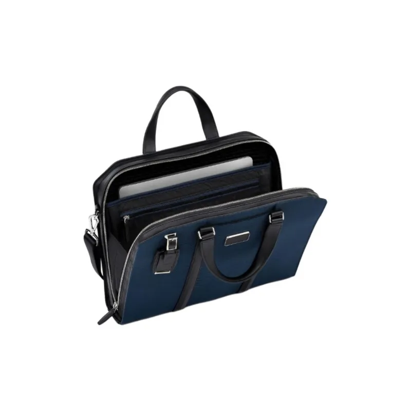 TUMI Leather Portable Laptop Bag Unisex Marine Blue-2