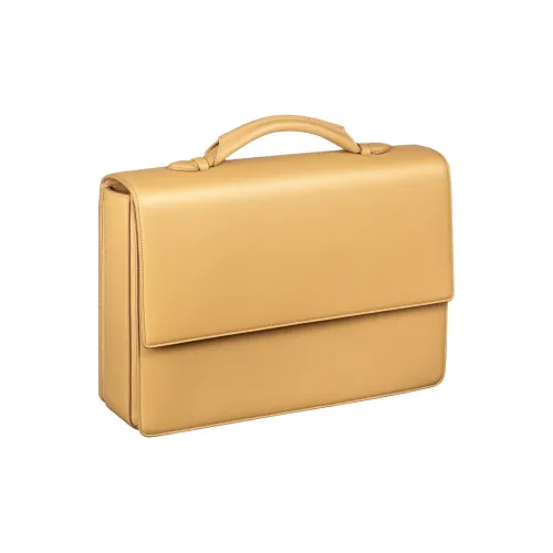 CARTIER Must De Cartier Tanned Calfskin Laptop Bag Men's Tawny