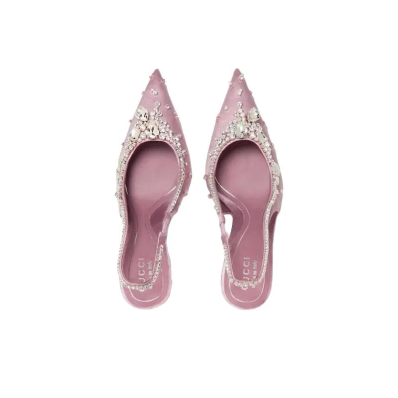 GUCCI Slim Heel High Heels 10.5cm Women's Light Pink-2