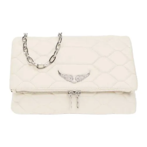 Zadig & Voltaire Lambskin Shoulder Bag Women's Cream