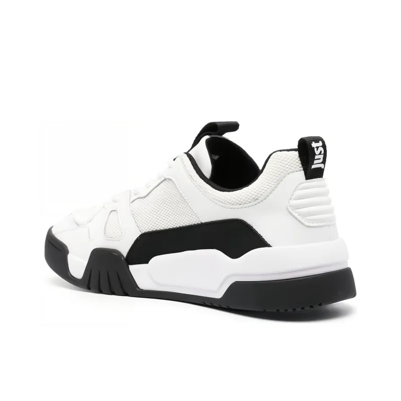 Just Cavalli Low-Top Skateboard Shoes Men's White Black-3