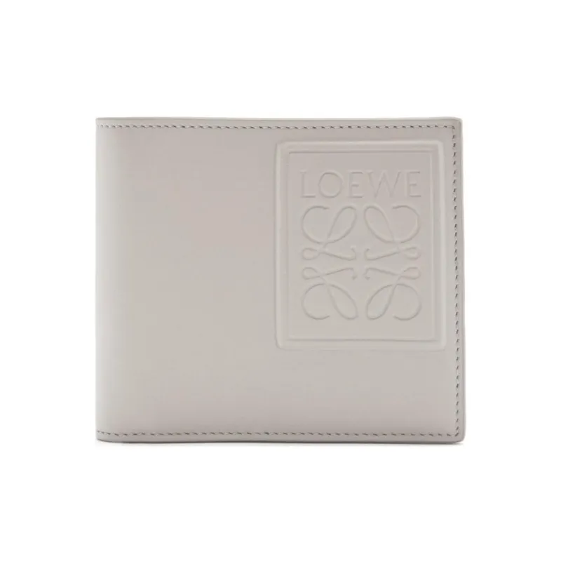 LOEWE Anagram Calfskin Coin Purse Women's Shell Gray-0