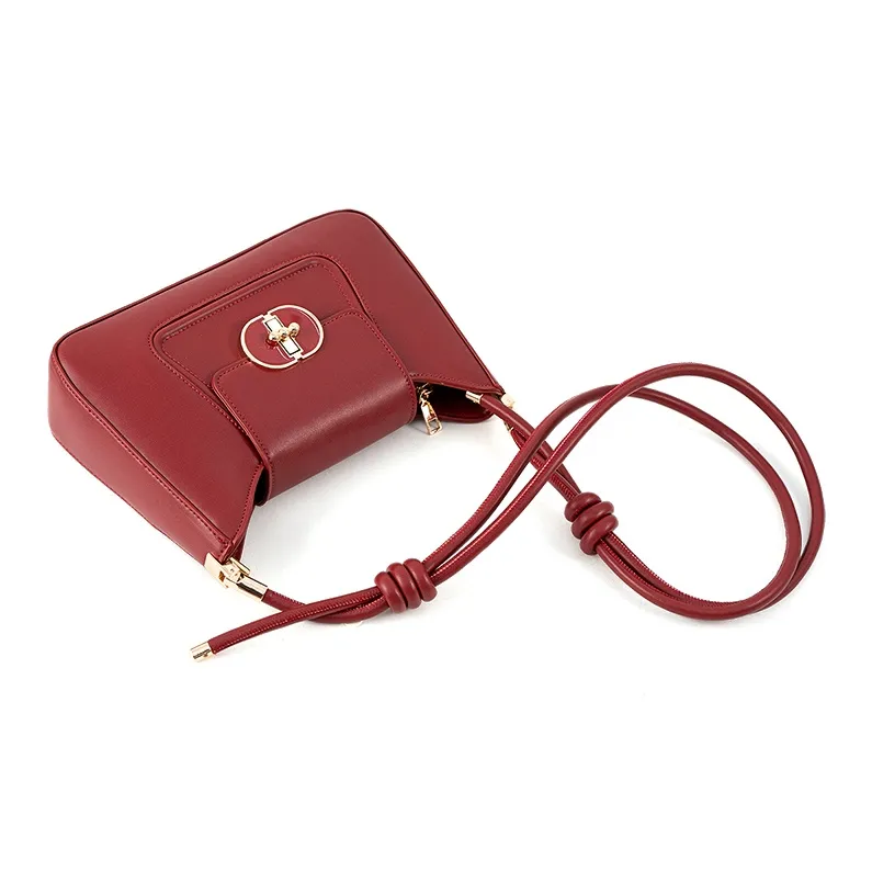 Vigno Synthetic Leather Shoulder Bag Baguette Bag Regular Women's Red-10