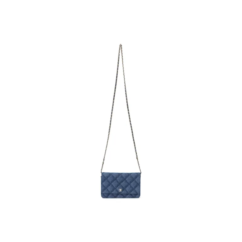 CHANEL Denim Metal Handbag, Shoulder Bag, Crossbody Bag Women's Dark Blue-0
