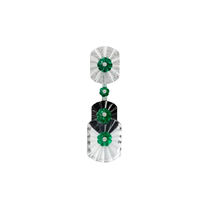 CARTIER Crystal Earrings Unisex Green-1