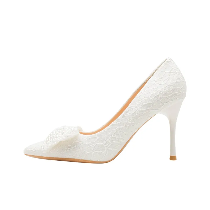 KATHRYN WILSON The Jade Is Soft And Soft Slim Heel High Heels 9cm Women's White-0