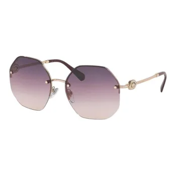 BVLGARI Stainless Steel Titanium Acetate Irregular Shape Sunglasses Men's Gold