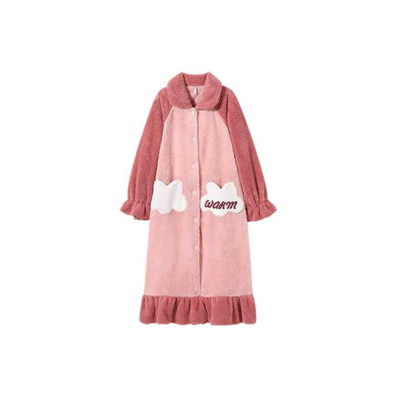 DAERLI Bath Robes Women's Medium Pink-0