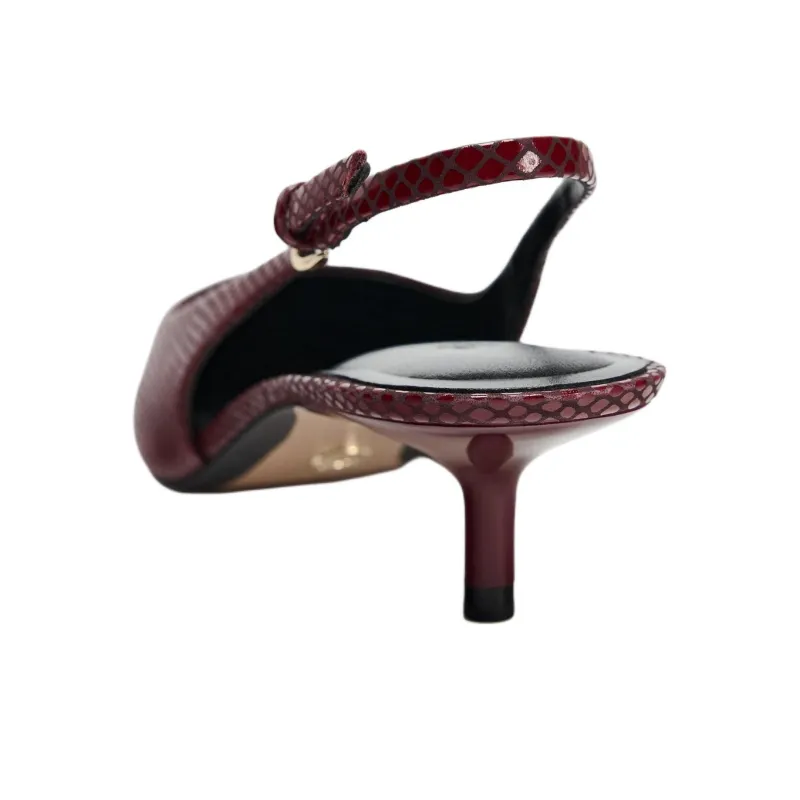 ZARA LIMITED EDITION Slim Heel High Heels 5cm Women's Red-5