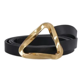 Bottega Veneta Calfskin Leather Belts Women's Black Width 5cm