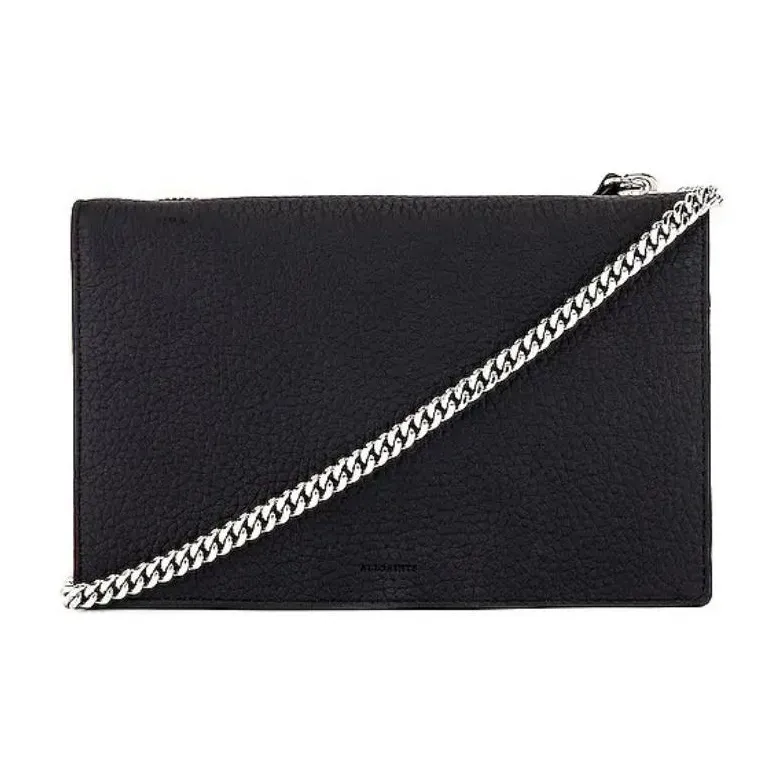 ALLSAINTS Leather Wallet Shoulder Bag Women's Black-0