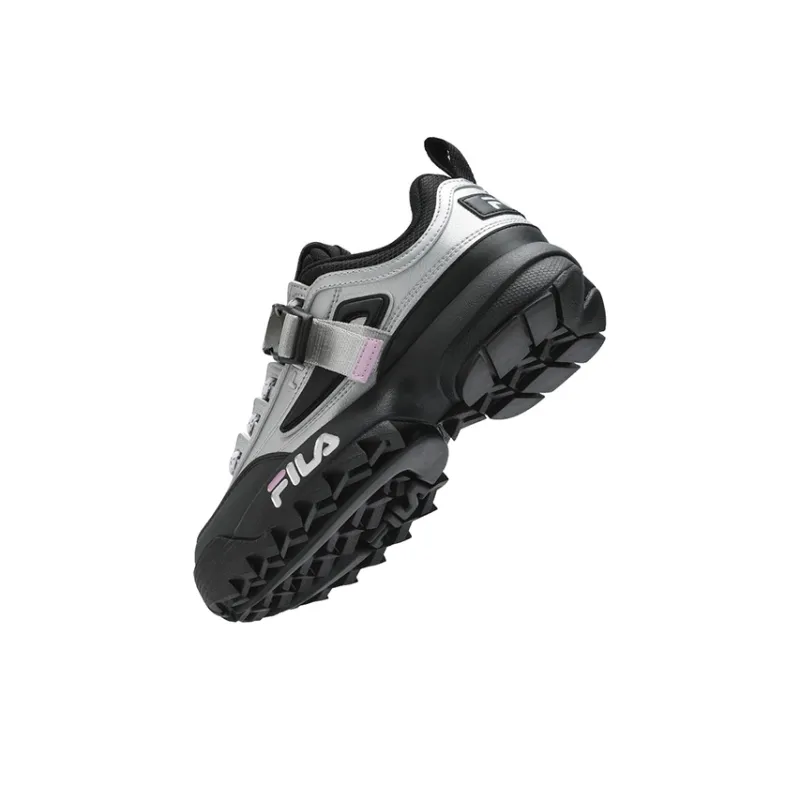 FILA Disruptor 2 Abrasion-Resistant Slip-Resistant Low-Top Casual Shoes Women's Silver Black-4