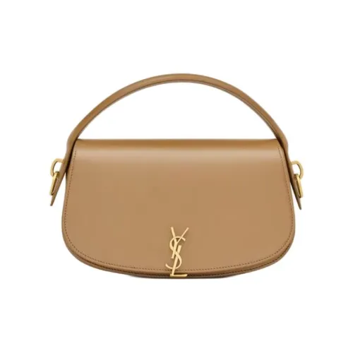 SAINT LAURENT Calfskin One Shoulder Handbag Women's Light Brown