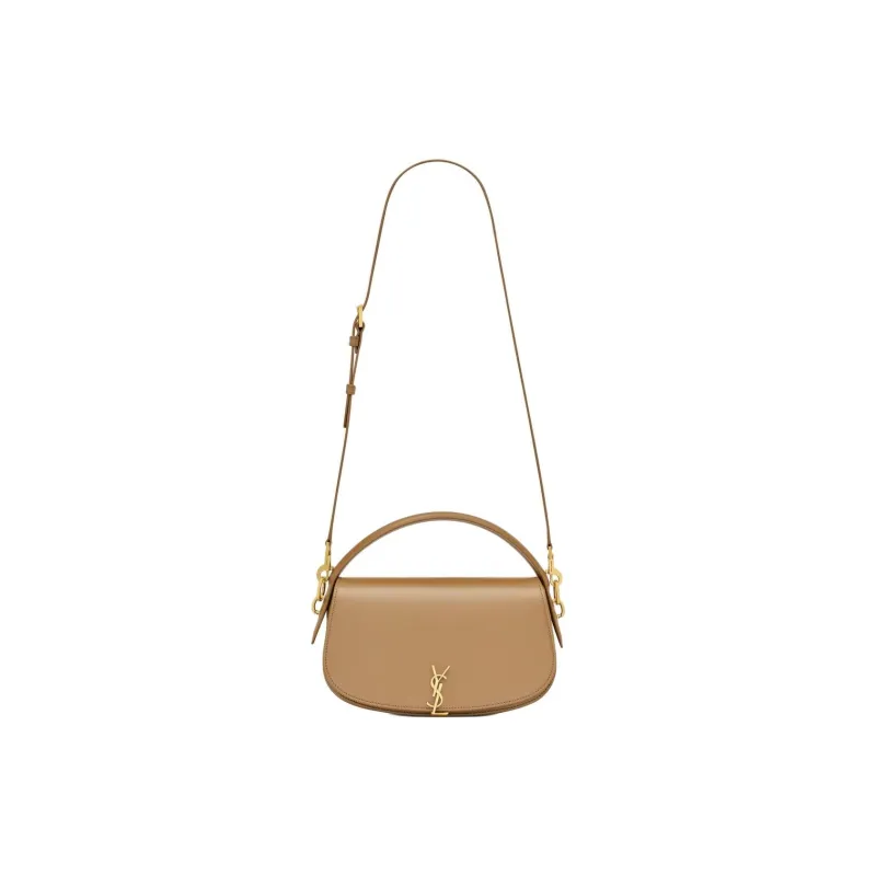 SAINT LAURENT Calfskin One Shoulder Handbag Women's Light Brown-1