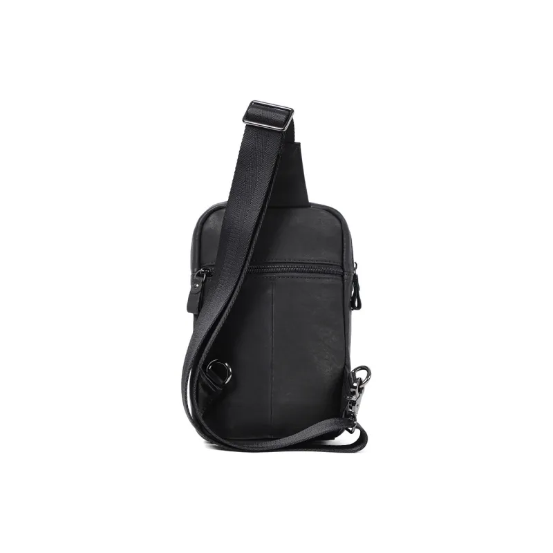 LARTIGENT Cow Leather Small Backpack Crossbody Bag Shoulder Bag Sling Bag Regular Men's Black-2