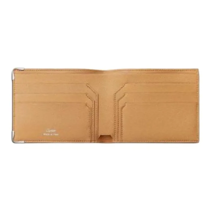CARTIER Cow Leather Wallet Women's Tan-2