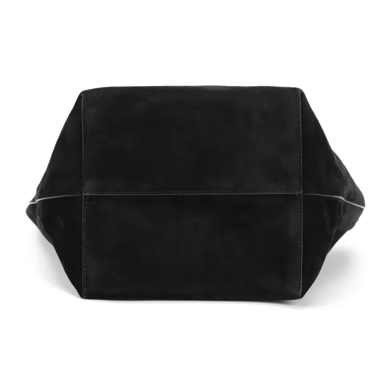 THE ROW N/S Park Authentic Suede Tote Bag, Shopping Bag, Handbag, Shoulder Bag Medium Size Women's Black-6