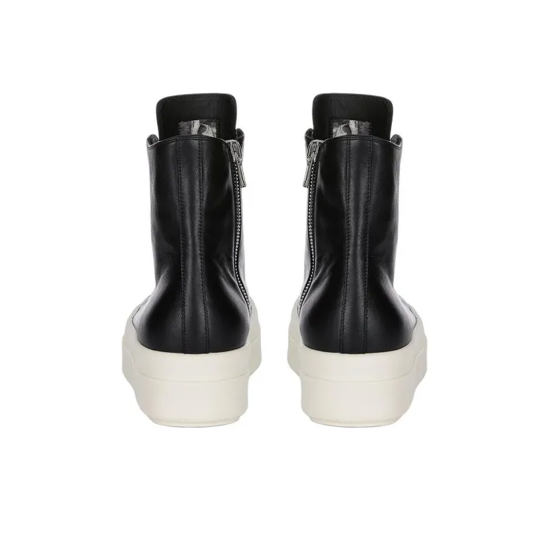 RICK OWENS/RO High Top Skateboard Shoes Men's Black White-3