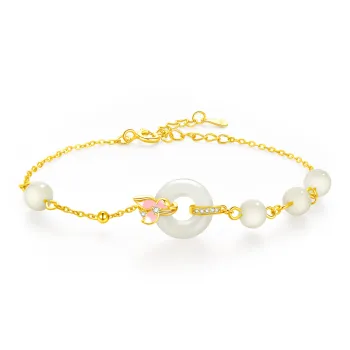 Lao Feng Xiang Bracelets White Jade Women's